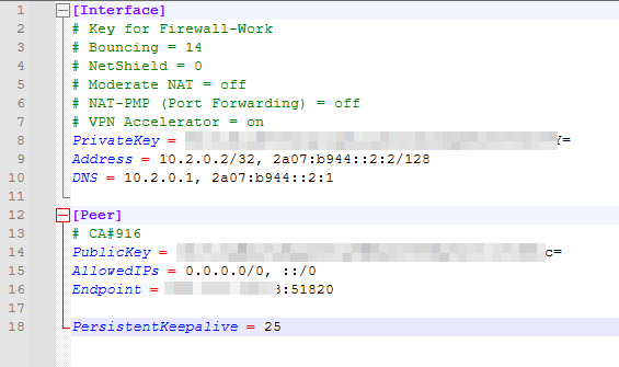 Create or get the WireGuard configuration file