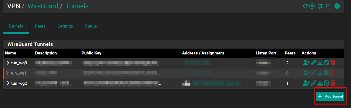 Create the WireGuard Tunnel