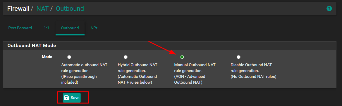 Manual Outbound NAT rule generation