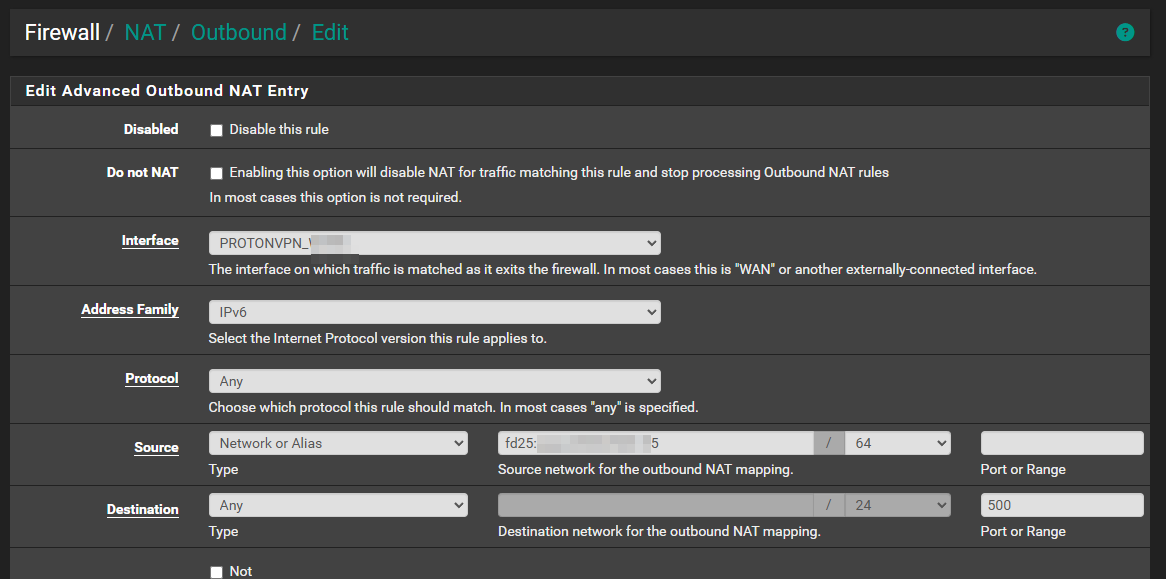 Edit the IPv6 Manual NAT Rules